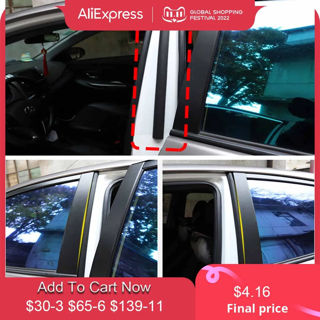 2Pcs Car Door Rubber Seal Strip Filler Weatherstrip Edge Rubber Sealing For B Pillar Protection Front Auto Door Sealant For Cars car door edge guards car door protector car door seal strip car door anti collision strip car door edge protector car door rubber protector car door silicone pads car door rubber pads