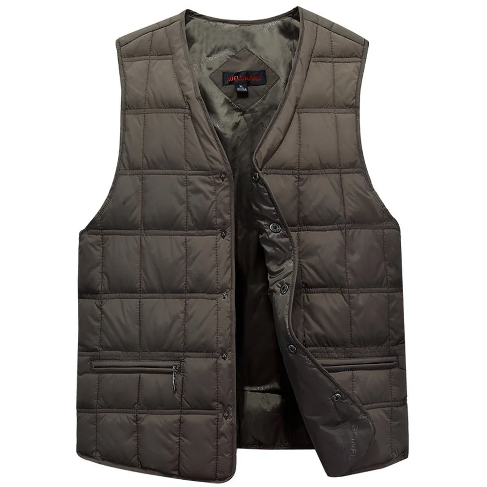 Men Down Vests Winter Dresses Men White Duck Down Causal Vest Ultra Light Male Thick Sleeveless Down Jacket Men Warm Vest L-5XL Plus Size