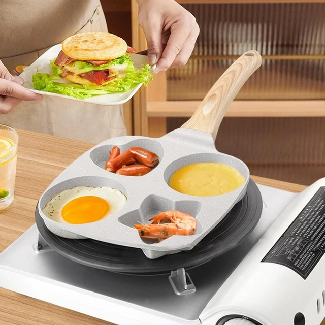 Four-Hole Frying Pot Non-stick Egg Breakfast Fried Pan Pancake Stove Pan  Saucepan Cooking Utensils