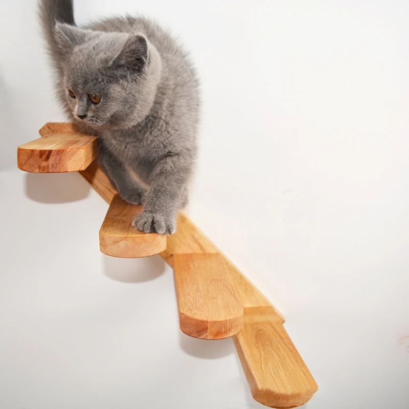new for Cat Climber Stairs 4- Step Ladder Wall Mounted Shelf for Cat Steps