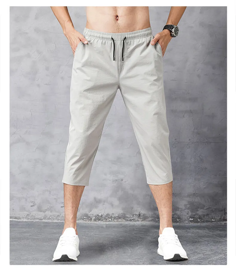 running shorts Men's Shorts Summer Breeches Thin 3/4 Length Trousers Male Bermuda Board Quick Drying Beach Men's Long Shorts casual shorts for women