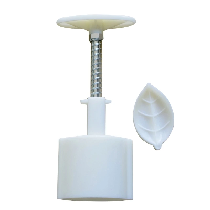 

30g Mooncake Mold Plastic Hand Pressure Mould Leaf-Shape Barrel Mold Diy Cake T21C