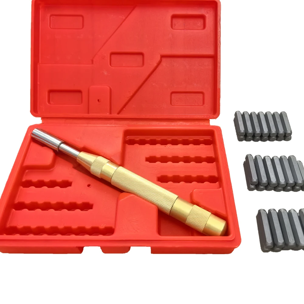 38Pcs Steel Die Metal Stamping Kit Punch Tools 3mm Number Letter Alphabet Stamp Tools for DIY Jewelry Gold Silver Leather