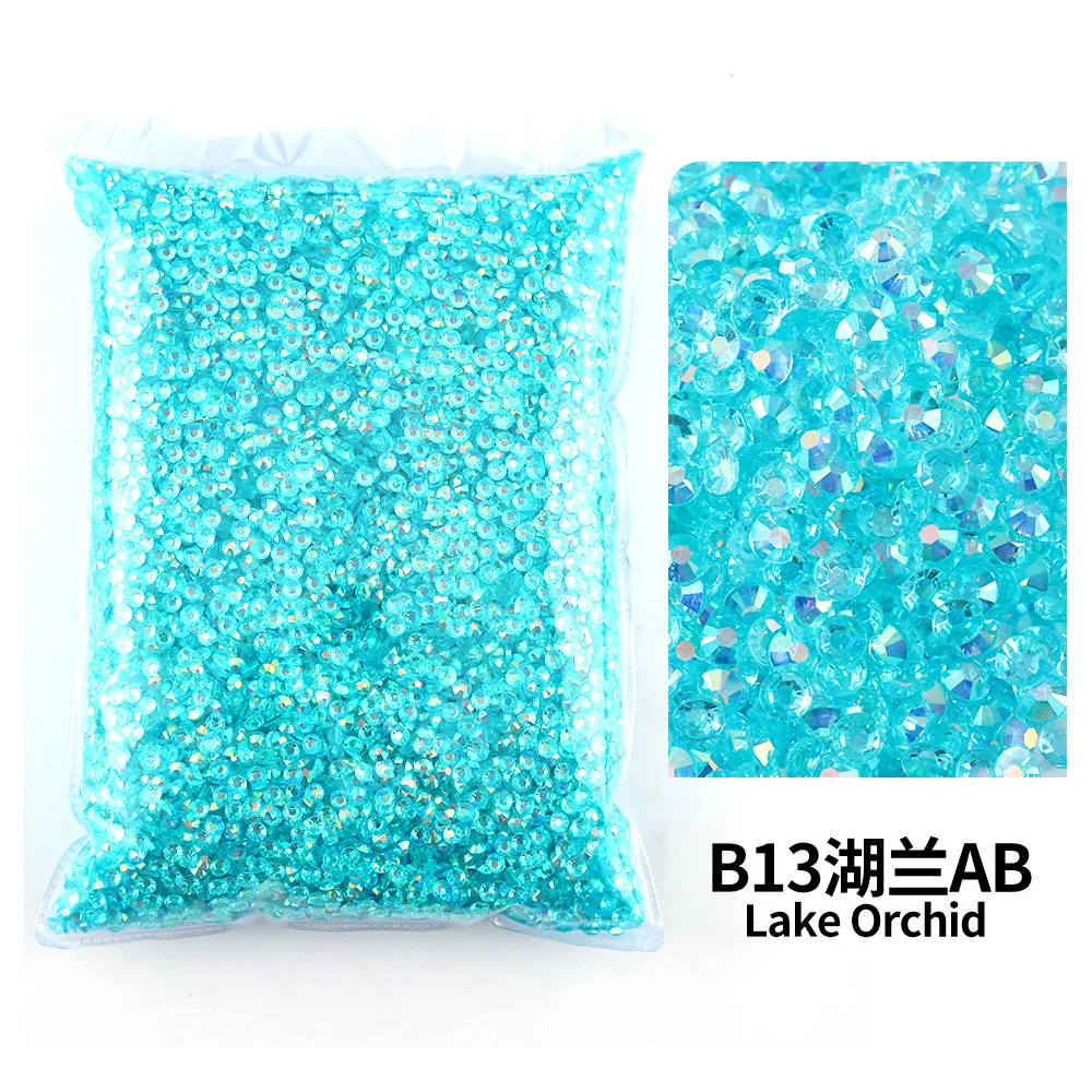 Bulk Wholesale Jelly Color AB Transparent Faceted FlatBack Resin Rhinestones for Nail Art & Garment Decoration