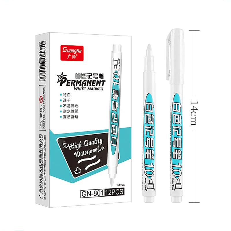 

1/4Pcs Oily White Marker Pen Graffiti Pens Waterproof Permanent Gel Pencil Tire Painting Notebook Tyre Tread Environmental Pen