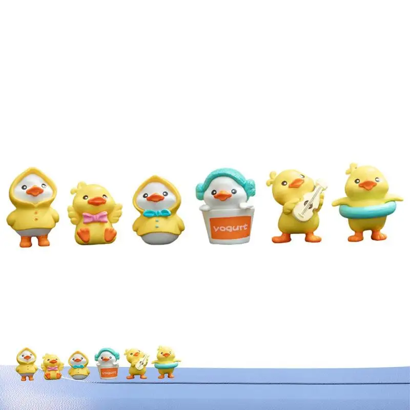 Tiny Ducks Car Ducks 6Pcs Mini Ducks Cute Small Car Ducks Mini Toys For Car Decor Dollhouse Ornament & School Project