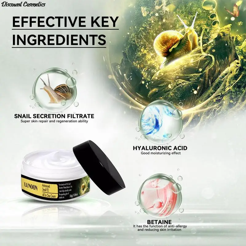 100g Advanced Snail Mucin 92% Snail Secretion Filtrate Power Repair All In One Cream Brightening Facial Cream Korean Skin Care