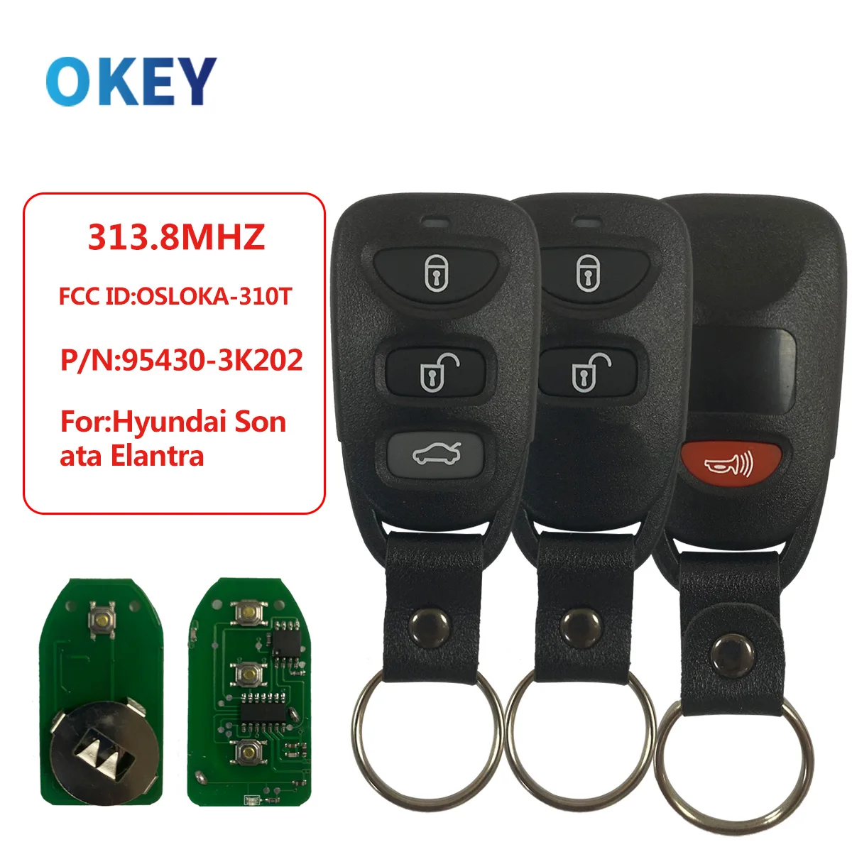 Chiave telecomandata astuta dell'automobile di Okey per Hyundai Elantra Sonata 2007-2010 per le chiavi di accento 2011 2012 OSLOKA-310T - Scdb6850a087e43009d784a0d171af07dv