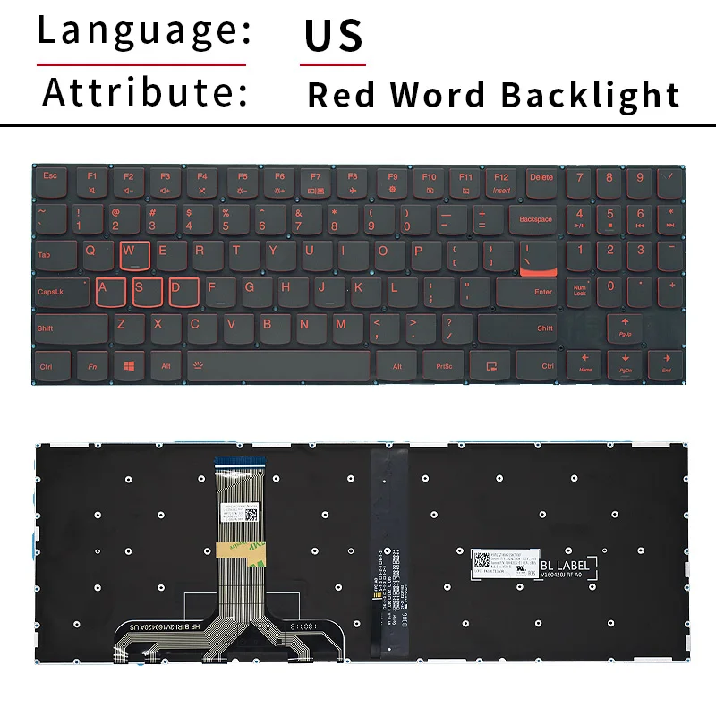 Teclado Retroiluminado para Lenovo Legion Russo ou Americano Y7000 Y7000p Y530 Y540 15 Y530p Y53015ich Y7000p-1060 Original - Imagem 3