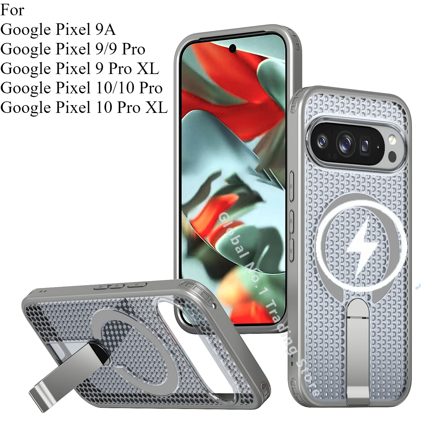 Transparent Particle Heat Dissipation Magnetic Phone Case with PC Board Bracket