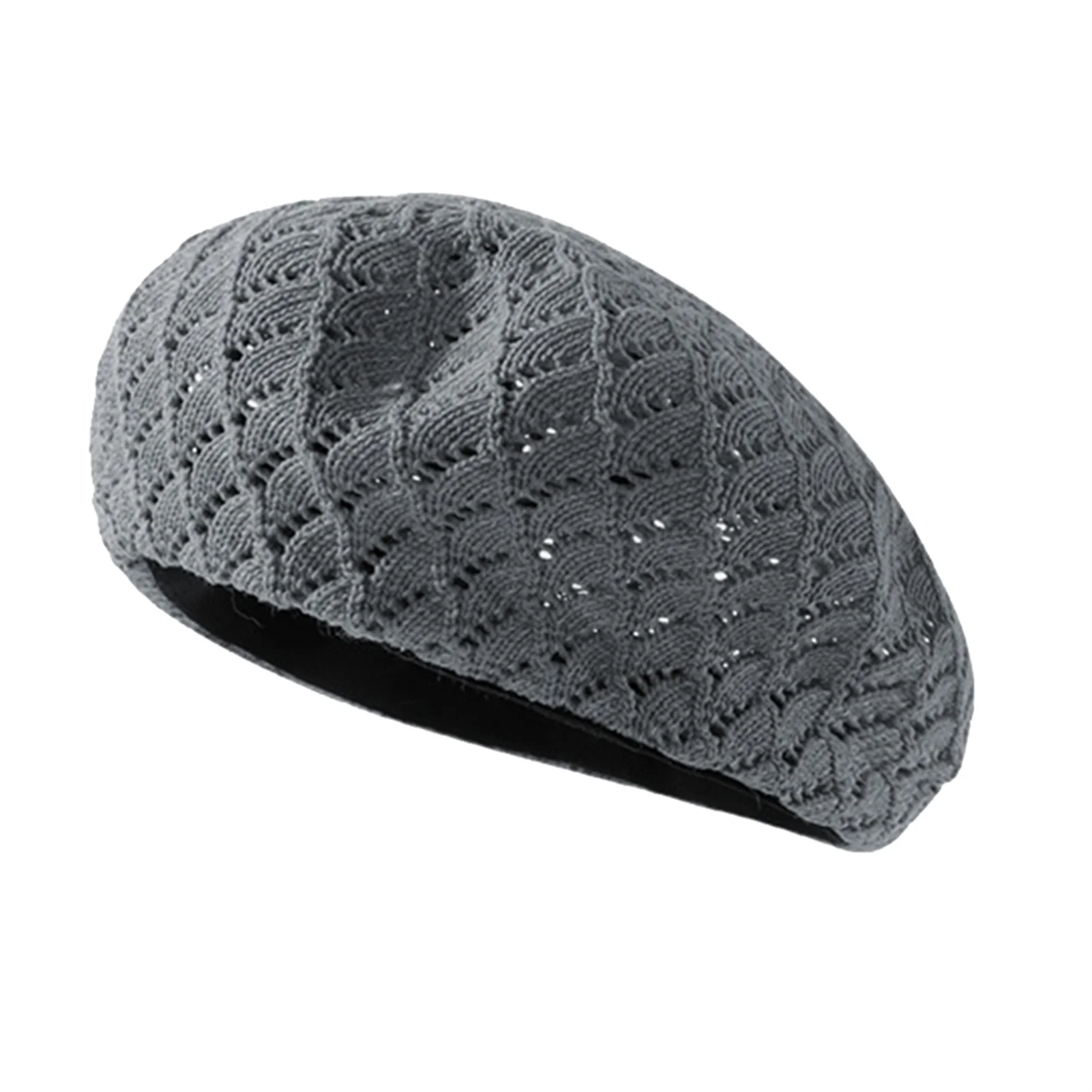 

England Style Knitted Beret Hat Fashionable Soft Cotton Headcover Exquisite Gift for Ladies Friends