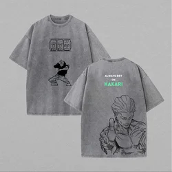 Jujutsu Kaisen Anime Oversized Washed T - Shirt - Unisex Short Sleeve Cotton Tee - XXL (Gray)