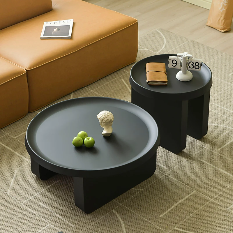 

Round Minimalist Coffee Table Decoration Accessories Tray Side Korea Table Aesthetic Meubles De Salon Entrance Hall Furniture