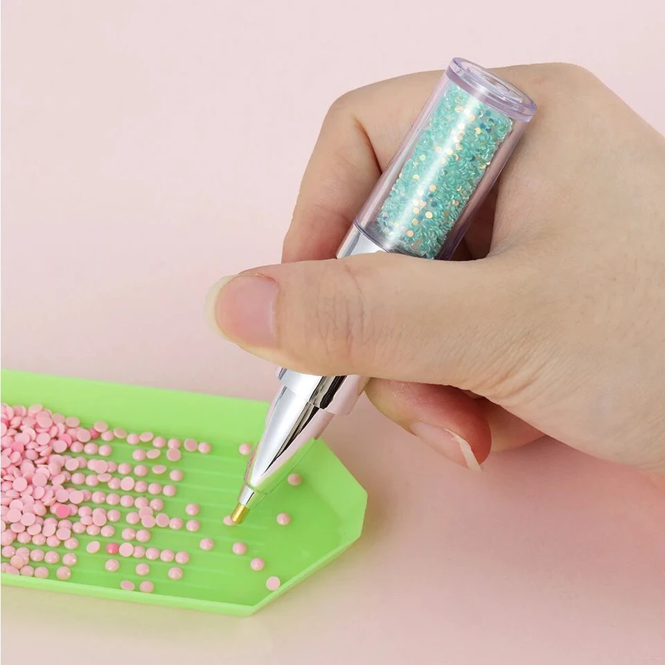 Penna Diamantata 5D A Forma Di Vaso Di Fiori, Viola, Per Pittura Con Diamanti, Punta Di Precisione, Impugnatura Ergonomica, Accessorio Fai Da Te Per Punto Croce E Ricamo - 2
