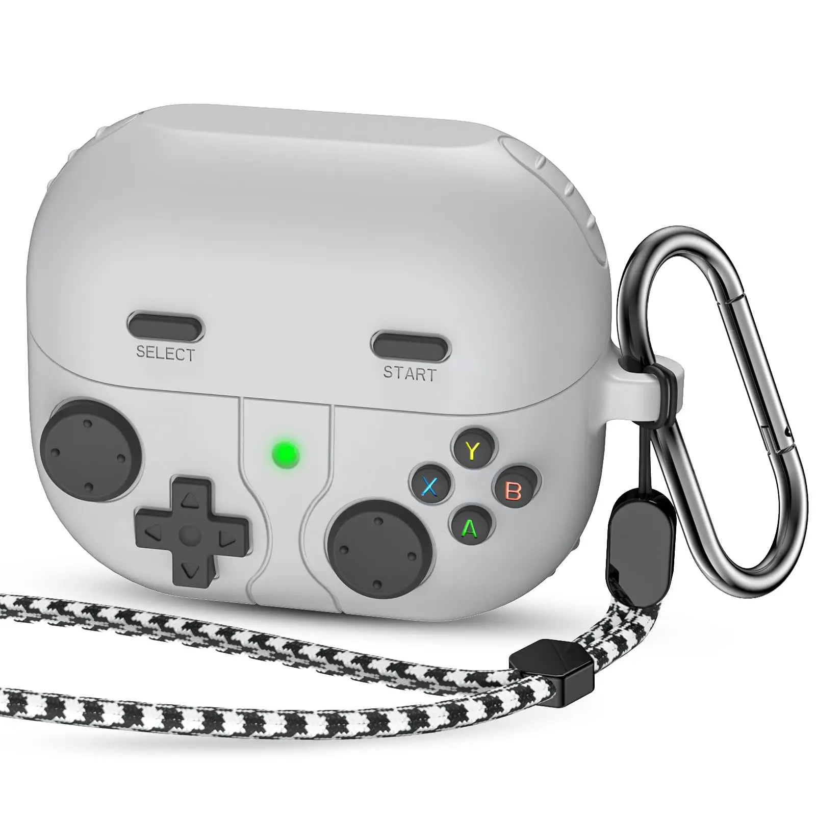 Game Player Design Protective Earphone Case with Carabiner & Lanyard