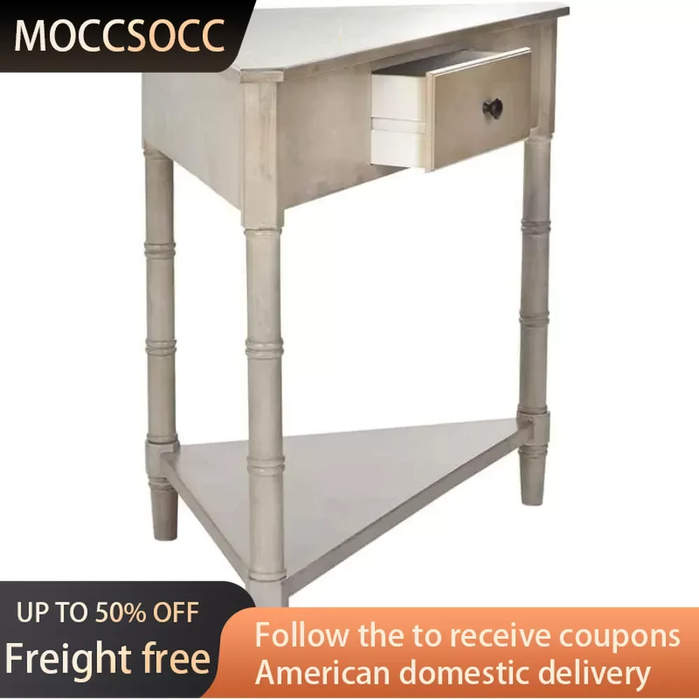 

American Homes Collection Grey Corner Table Freight Free Center Tables for Living Room Table Entrance Modern Entrance Console