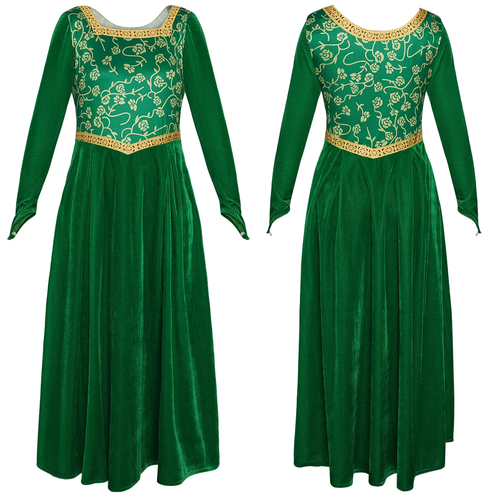 green emerald velvet dress Shrek Fiona Licensed Costume Adult Green Dress