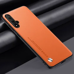 Luxury PU Leather Matte Silicone Phone Case - Full Protection Back Cover for Nova 5T (Orange)
