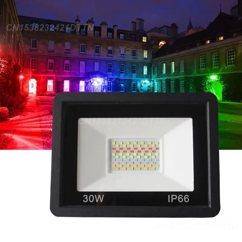LED 반사판 RGB 조도 조절 와이파이 스마트 투광 조명, 알렉사 홈 야외 조명, 방수 앱 제어, 30W, 50W, 100W