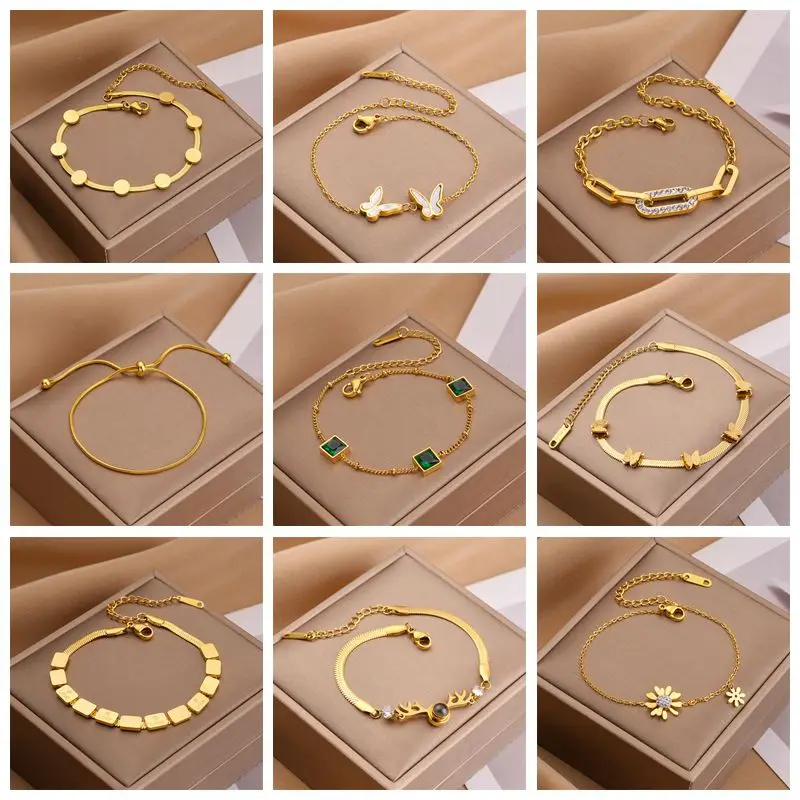 316 Stainless Steel Gold Color Love Charm Multilayer Bracelets & Bangles for Women Femme Wedding New pulseras mujer stainless steel bracelet fashion bracelet fashion jewelry