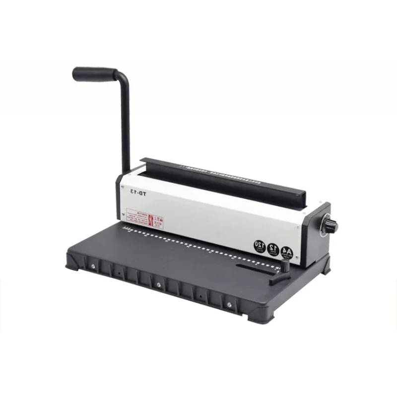 TD-13 수동 스파이럴 제본기 금속 종이 책 파일 펀칭 및 제본용 원형 철제 링 책 제본 사무용품 업그레이드