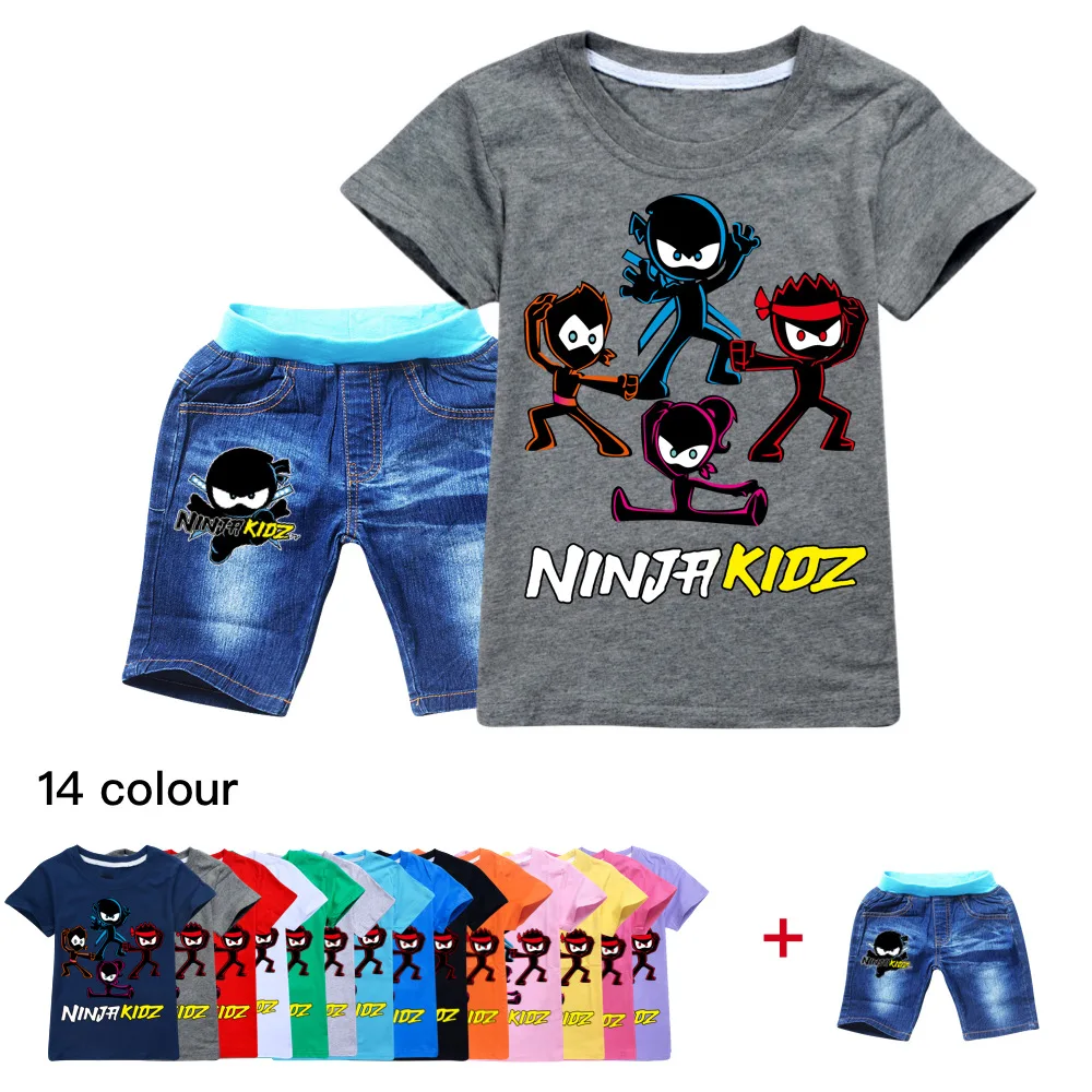 

New Ninja Kidz Toddler 3D Print Girl Clothes Cotton Kids Clothing Wholesale Child Tshirt Pants Suit Designer Clothes Boy Outfit