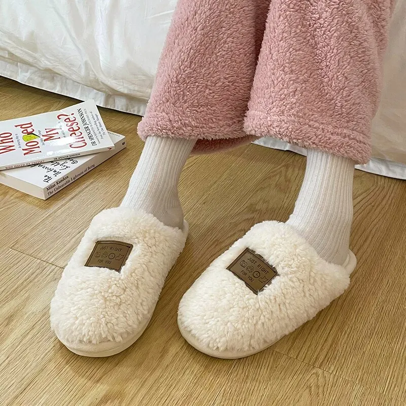 Slippers Sandals Shoes Slippers Sandals Non Slip Slippers Female Slippers Fur Slippers Home Cotton Slippers Couples Shoes Men Fur Cotton Women Winter Indoor