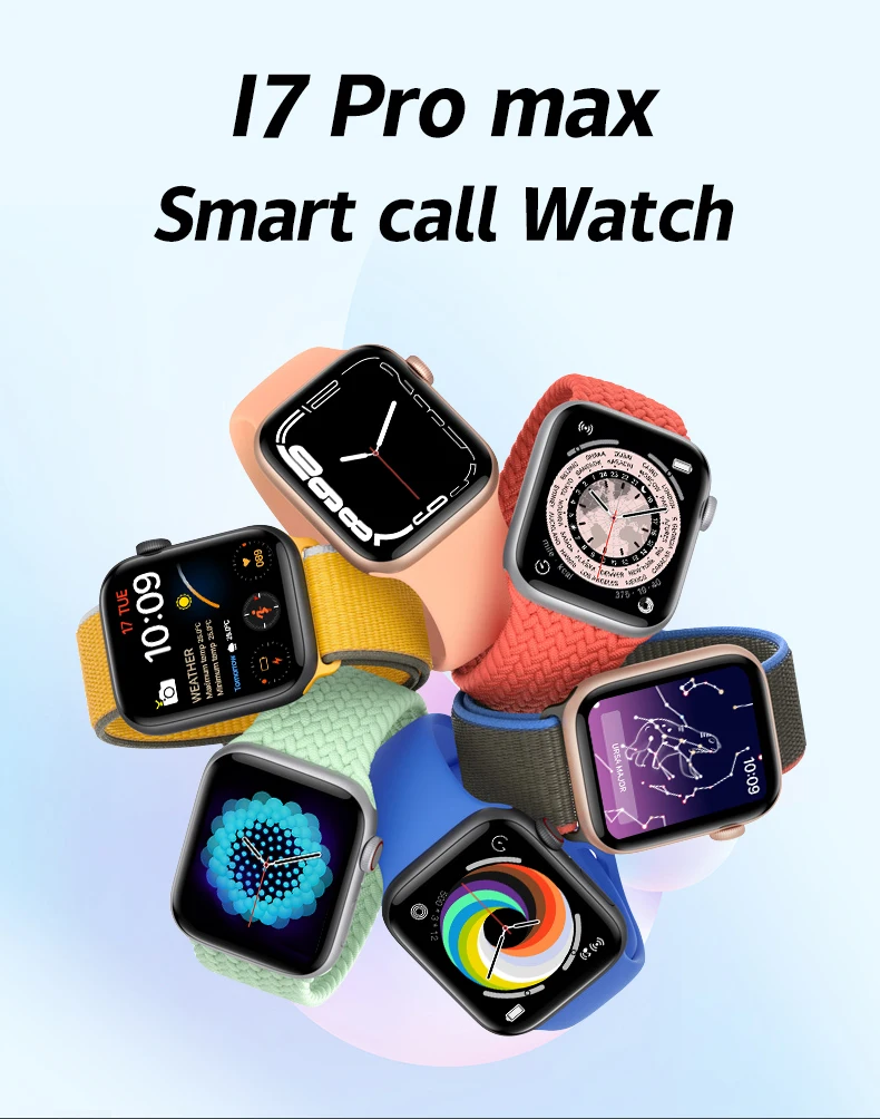 2022 SmartWatch i7 Pro Max Series 7 BT Call Sport Finess Tracking Smart Watch men women Male Female VS X8 MAX T500 W26 X7 X5 | Электроника