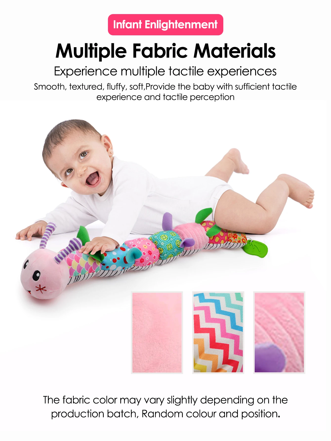 Baby Rattle Musical Caterpillar Worm Soft Infant Plush Toys Educational Interactive Sensory Toy for Babies Newborn Toddler Gift