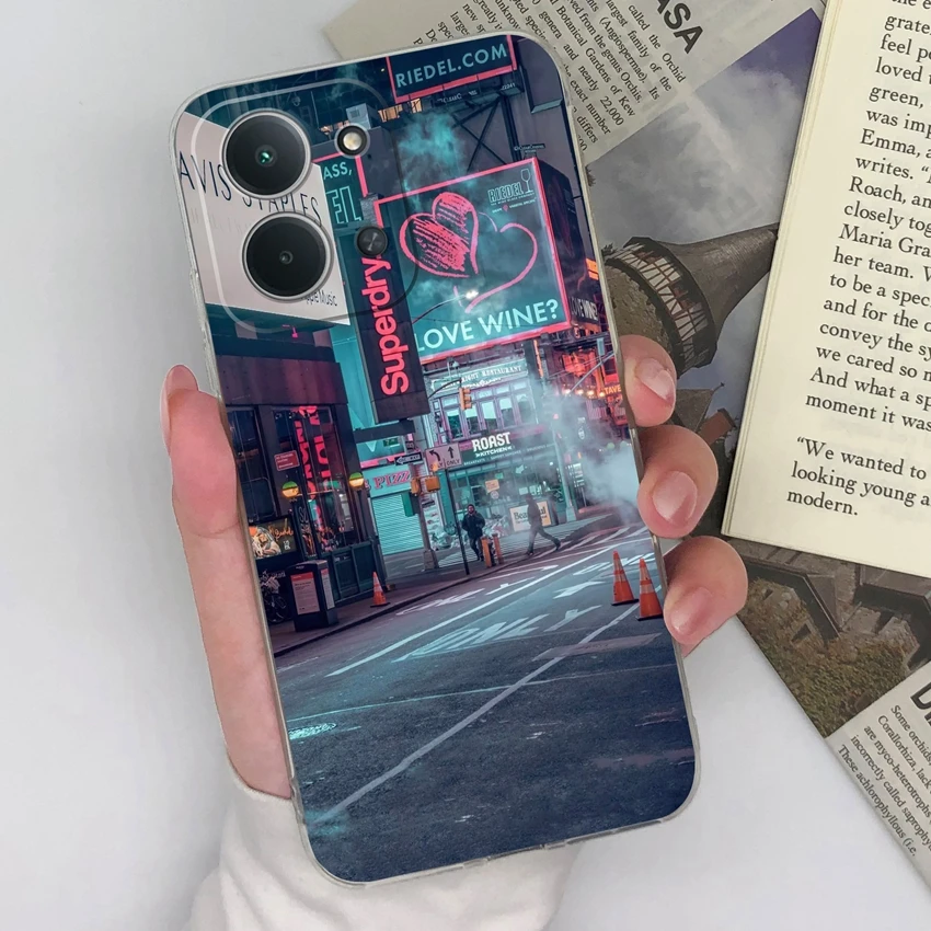 Trendy Girl Pattern Ultra Thin Transparent TPU Soft Phone Case - Lightweight Protective Cover