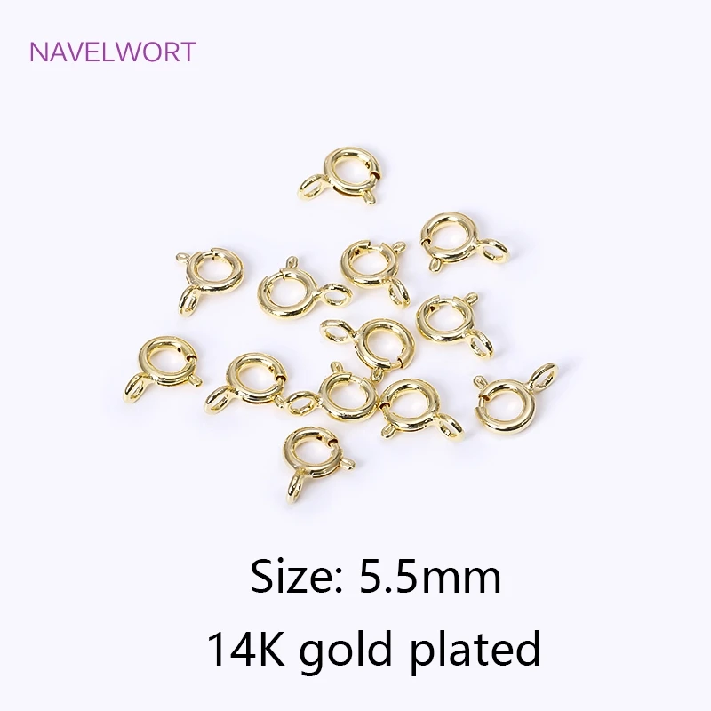 Großhandel 1/5/5/6/7mm 18 Karat vergoldet Messing runde Klaue Feder verschluss für Armband, Verschluss für die Schmuck herstellung, DIY Schmuck material – Detail 18