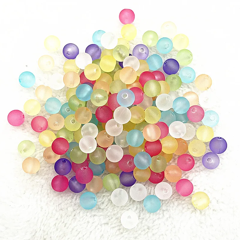

50-200pcs 8mm Matte Jelly Round Acrylic Loose Spacer Beads for Jewelry Makeing Diy Handmade Bracelets Necklace Accessories