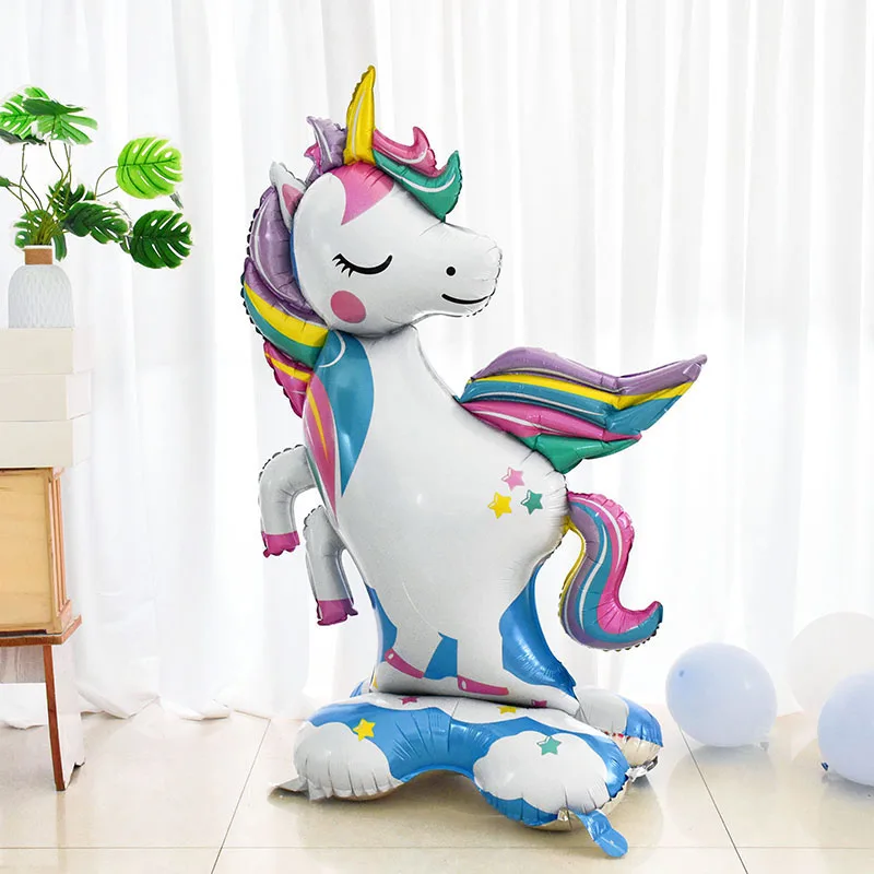 3D Standing Unicorn Foil Balloon - Pink, Huge, Self-Sealing Kids Party Decoration