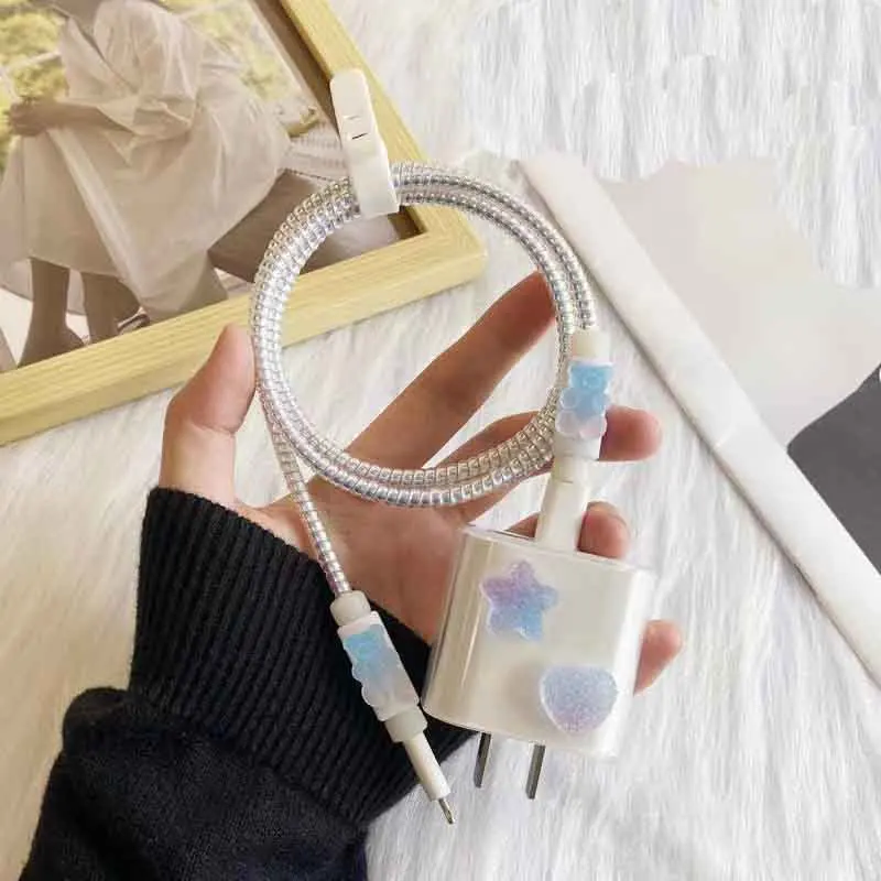 Starfish Cartoon Cable Protector Cable Holder Phone Cord Protector Per Iphone Ipad 18W/20W Fast Charger Cable Protect Organizer