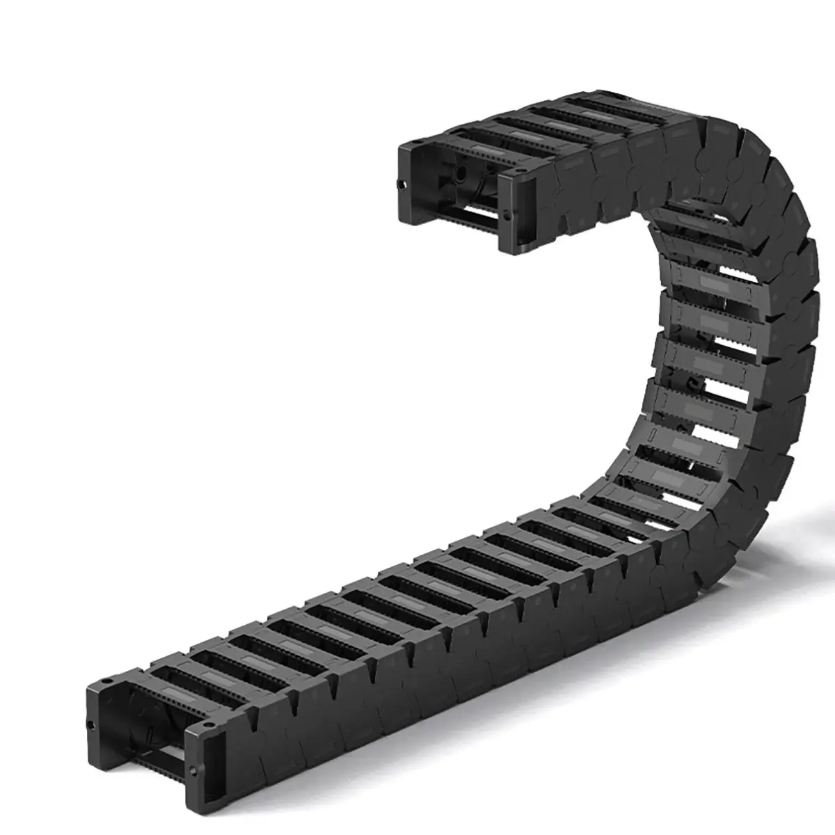 Veekaft Open Drag Chain Silent Bridge Type 18 25 L1000mm Chain Wire Carrier with End Connectors for CNC 3D Printer Engraving