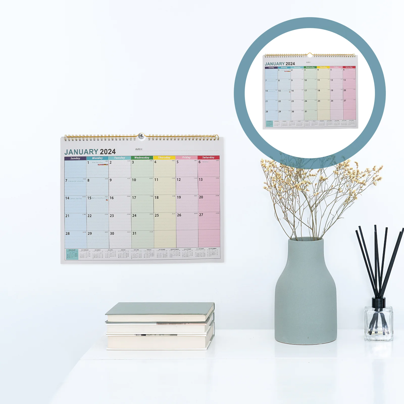 2024-2025 Wall Calendar Hanging Schedule From Jan. 2024- Jun. 2025 Table Planner New Year Home Office