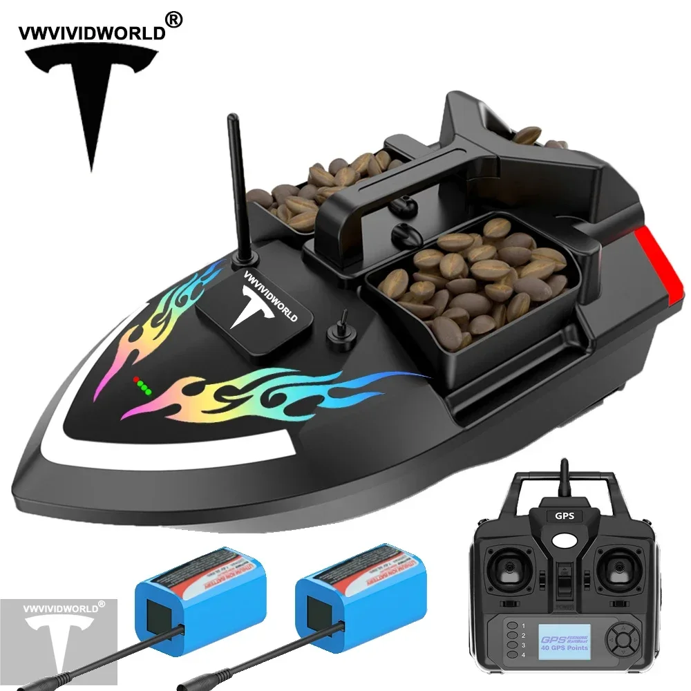 Remote Control Bait Boat 24000mAh 40GPS RC Fishing 2KG Loading