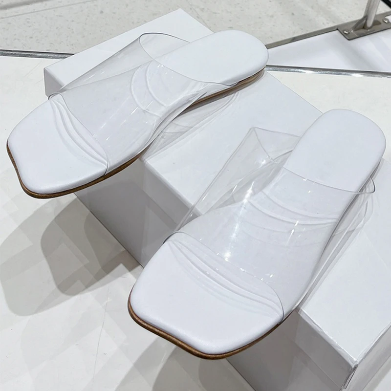 

2024 Summer New Women's Slippers Rubber Upper Simplicity Light Peep Toe Flat heel Women's Shoes Free Shipping Size 35-40