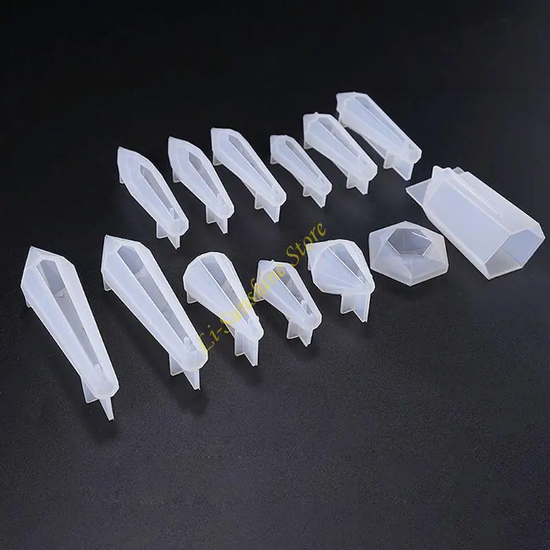 수지 진자 곰팡이 결정 에폭시 UV 수지 펜던트 곰팡이 실리콘 곰팡이 목걸이 QX2F를 만들기위한 보석 수지 주조 금형