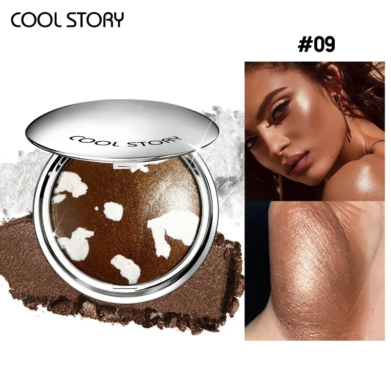 Pearlescent Highlight Palette Bronze Shimmer Glitter Face Makeup_voghion.com