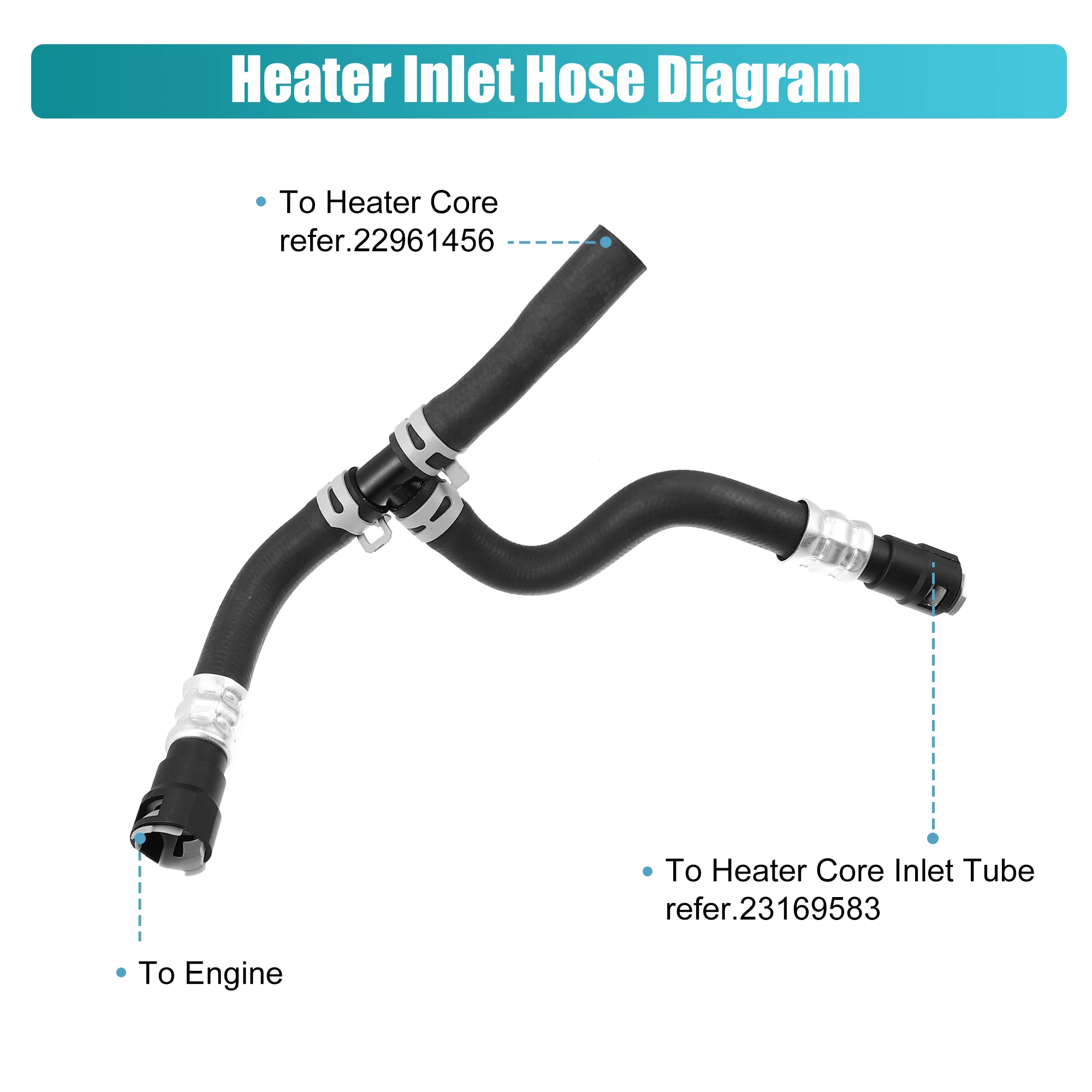 Inlet Heater Hose Replacement For Buick Enclave, Chevrolet Traverse, GMC Acadia - Aluminum T-Connector, Part 20765678