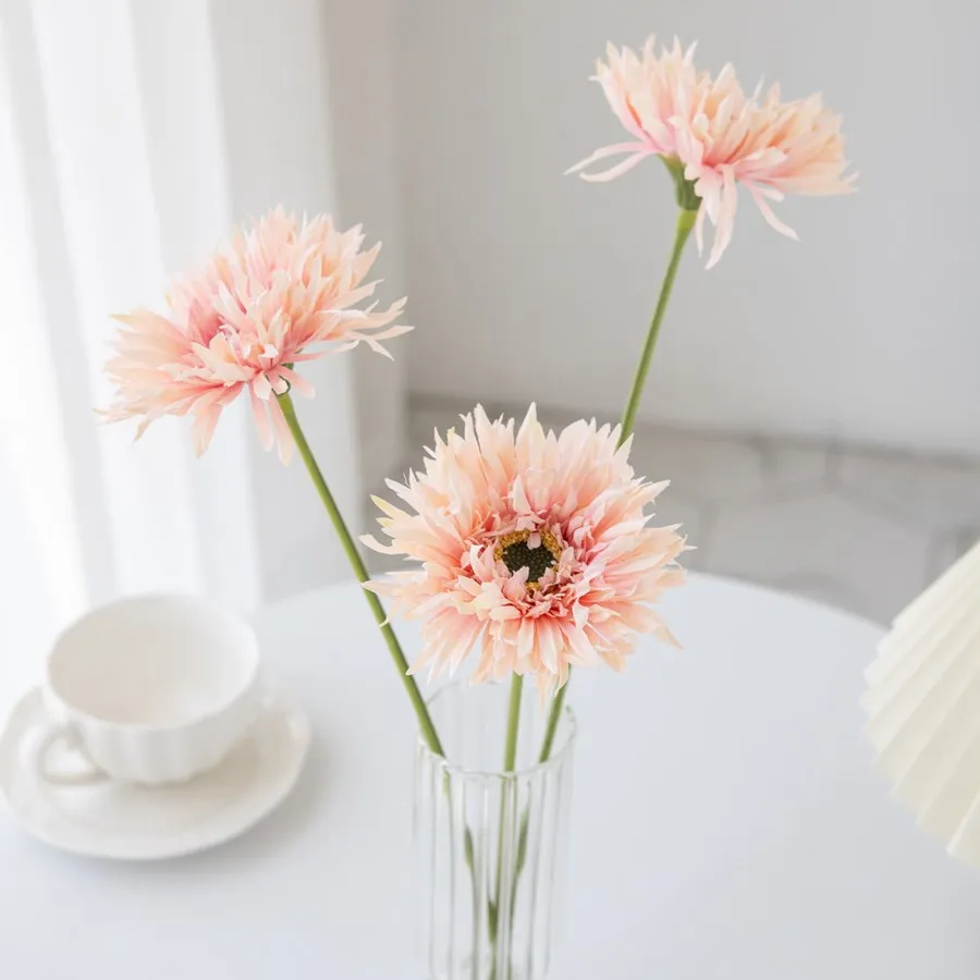 

4Pcs Brushed Gerbera Vase for Home Decor Christmas Wedding Party Decorative Wreaths Scrapbooking High Quality Artificial Flowers