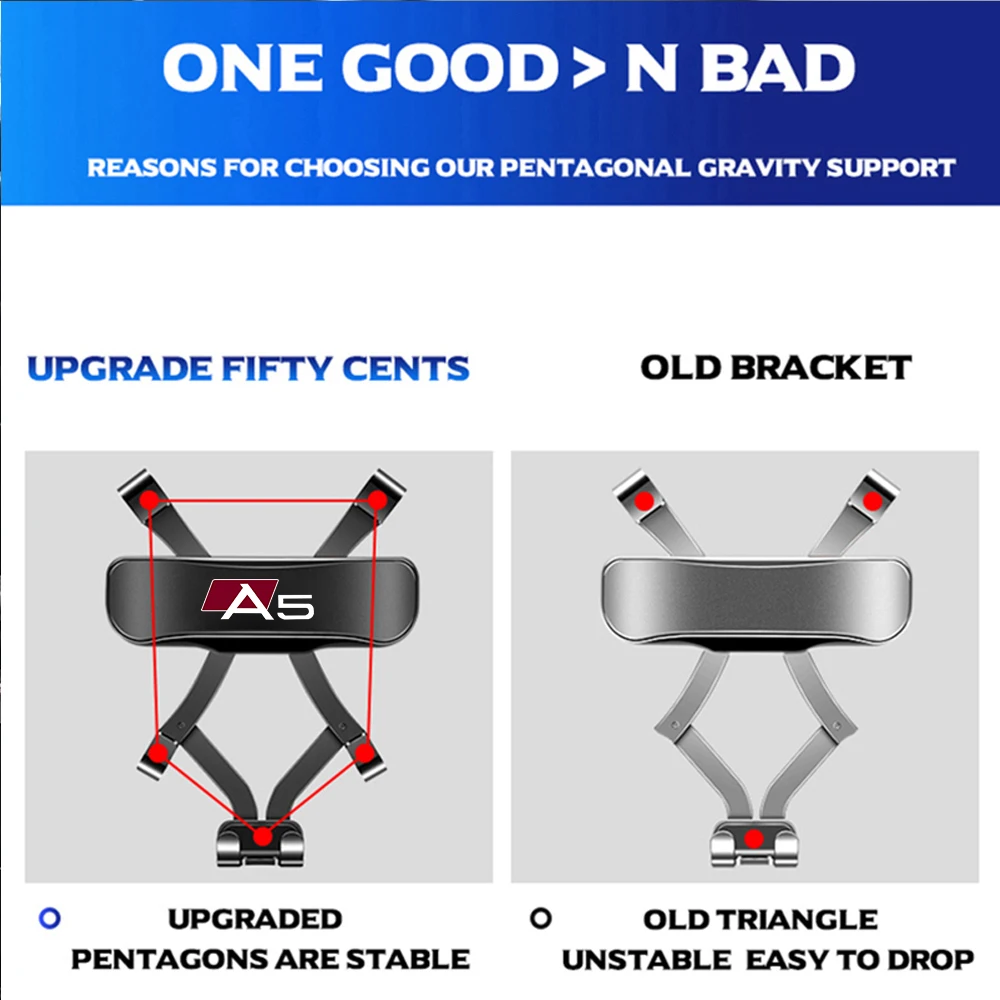 Phone Holder Mobile Phone Holder Car Mobile Phone Holder Air Vent Mounts Stand GPS Gravity Navigation Bracket For Audi A5 2008-Accessories
