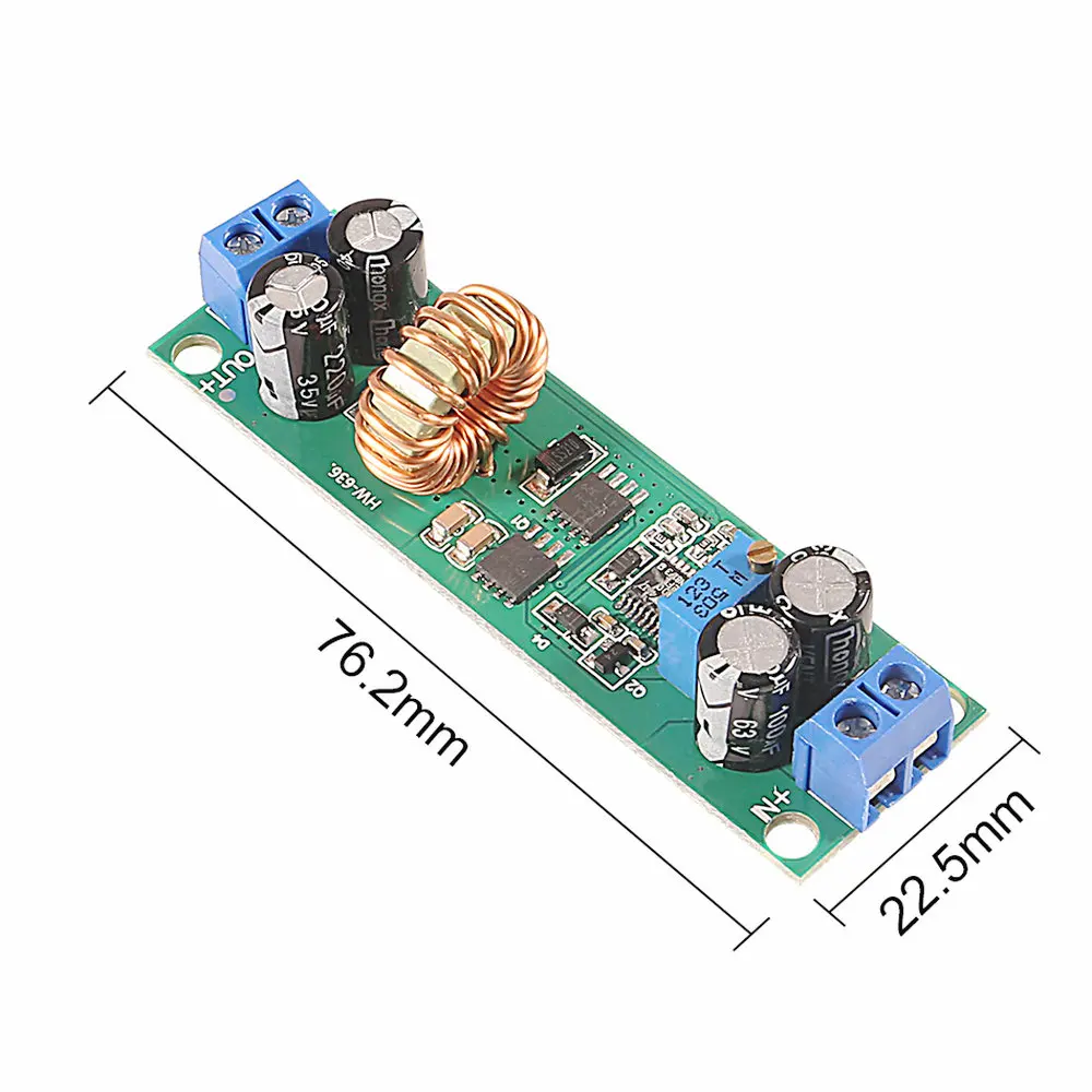 DC-DC 6.5V-60V 1.25V-30V 5A 조정 가능한 스텝 다운 벅 컨버터 모듈 전원 전압 레귤레이터 동기 정류