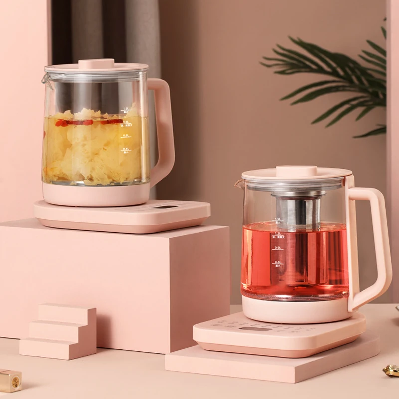 DMWD 1.5L Multifunction Electric Kettle Glass Health Pot Stew Porridge Slow Cooker Heater Hot Water Heating Insulation Kettles