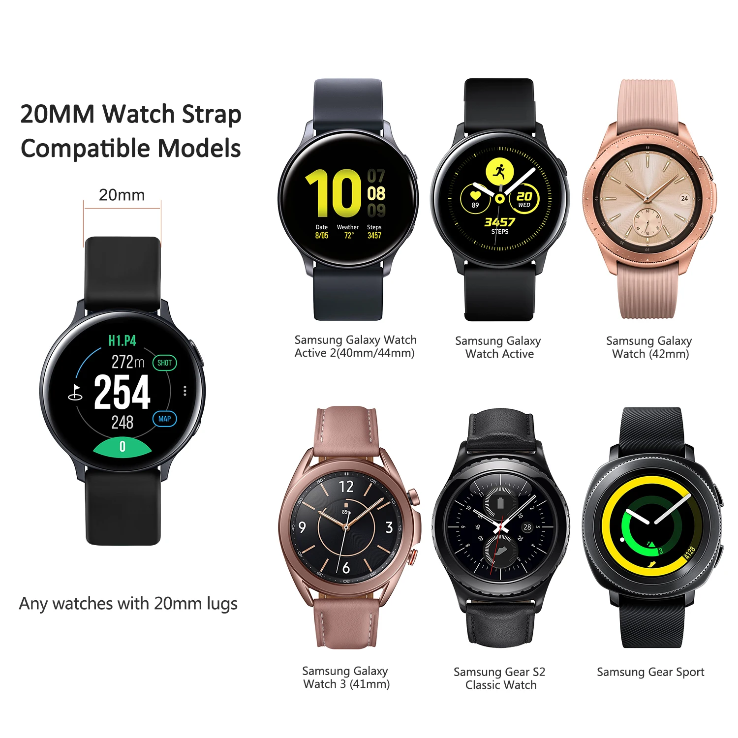 20mm Premium Silicone Watch Strap Band