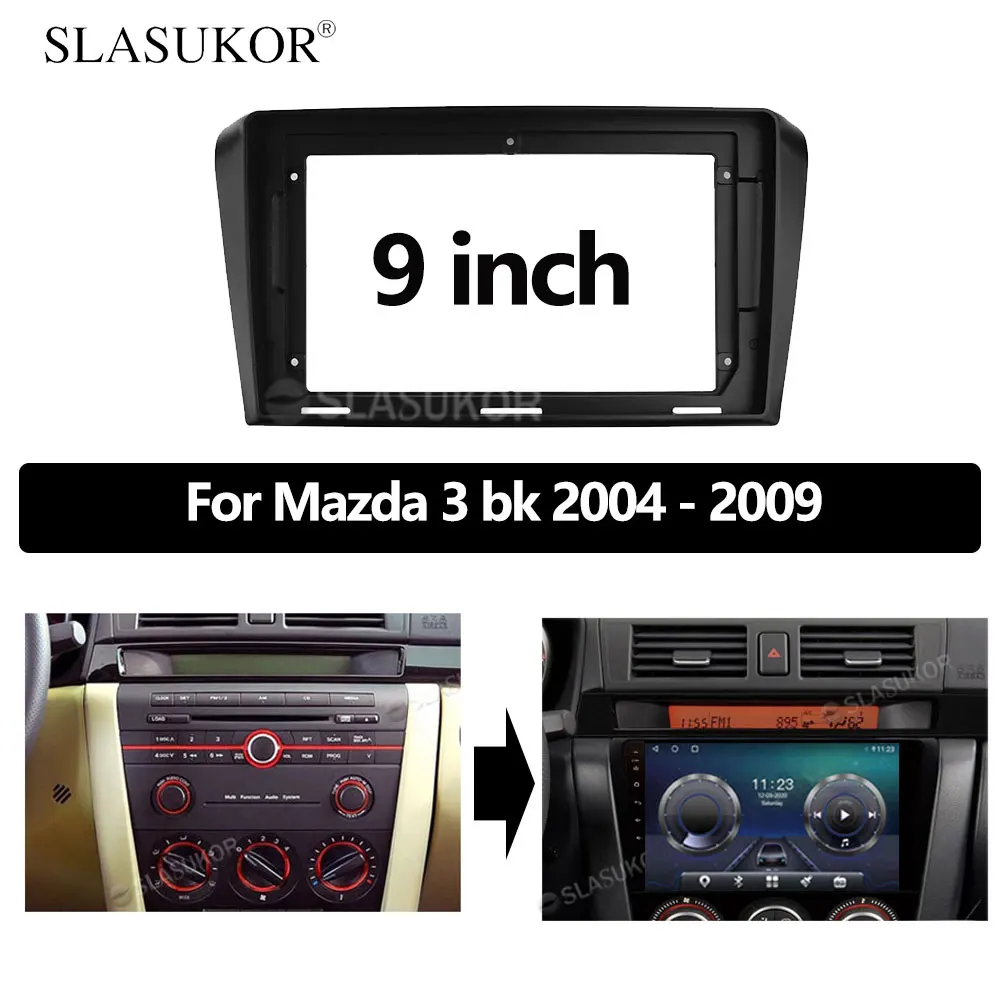

9 дюймов для Mazda 3 bk 2004 2005 2006 2007 2008 ABS монтажная панель для приборной панели DVD пластиковая панель аудио приборная панель комплект