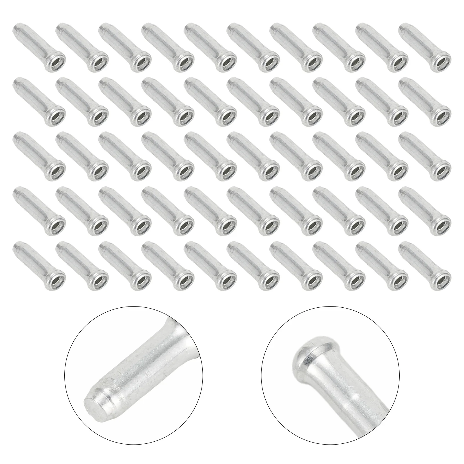 

For Bike Bicycle Cable End Cap Ferrules Pack Of 50 Optional Colors Black Silver Blue Green Red Orange Purple Yellow