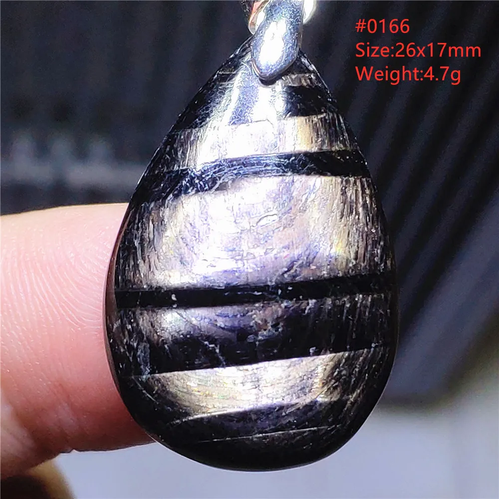 Natural Black Hypersthene Flash Pendant Gold Lucky Stone Hypersthene Pendant Necklace for Women From Egypt