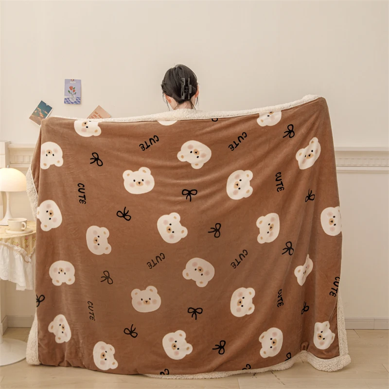 YanYangTian Plaid Warm Autumn Winter Cartoon Blanket Double woolen blanket Christmas Bedspread on the bed Sofa Cover Breathable